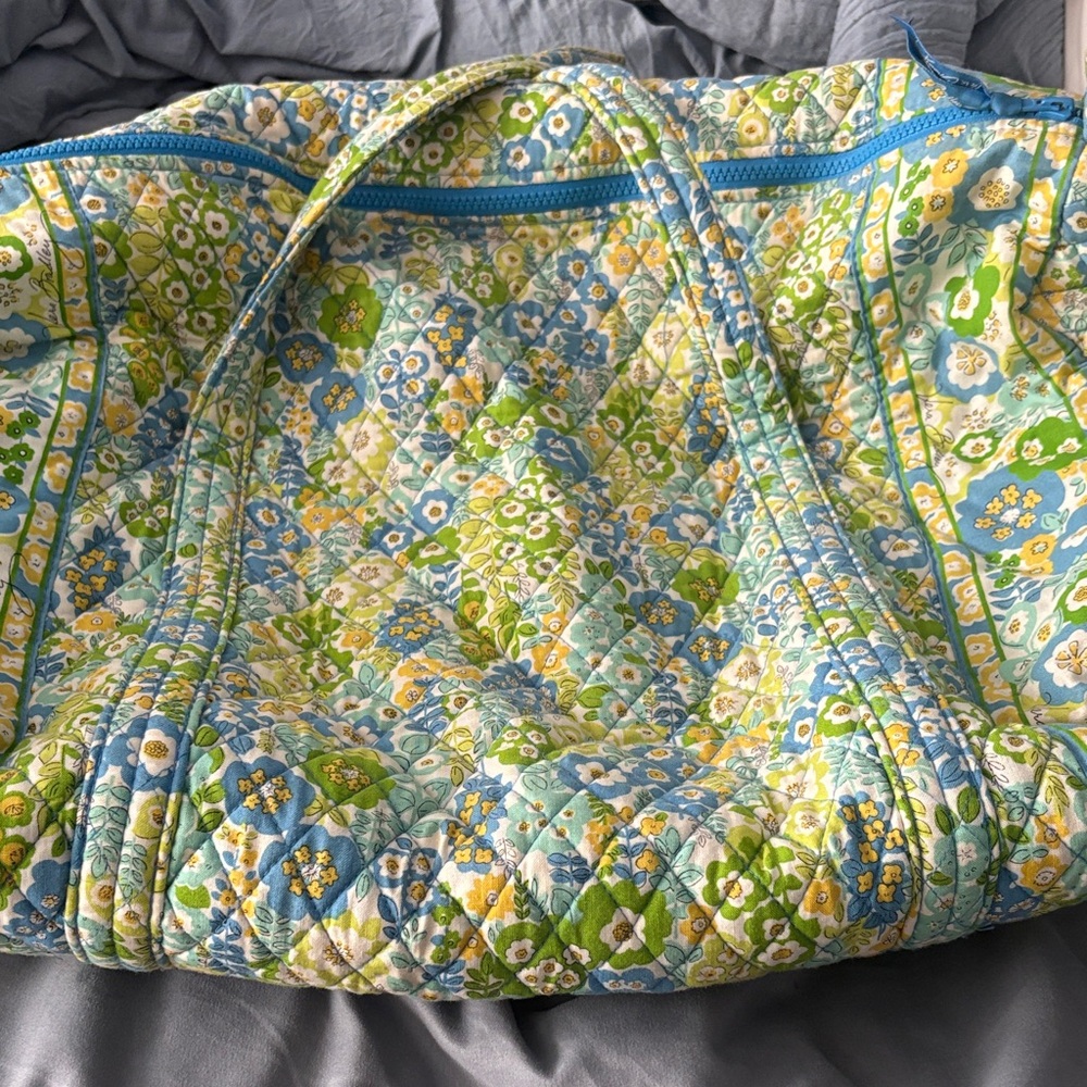 Vera Bradley Floral Quilted Tote Bag - Green and Blue